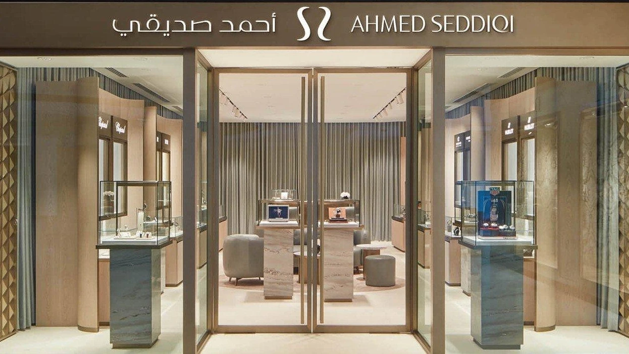 Ahmed Seddiqi boutique entrance and watch displays