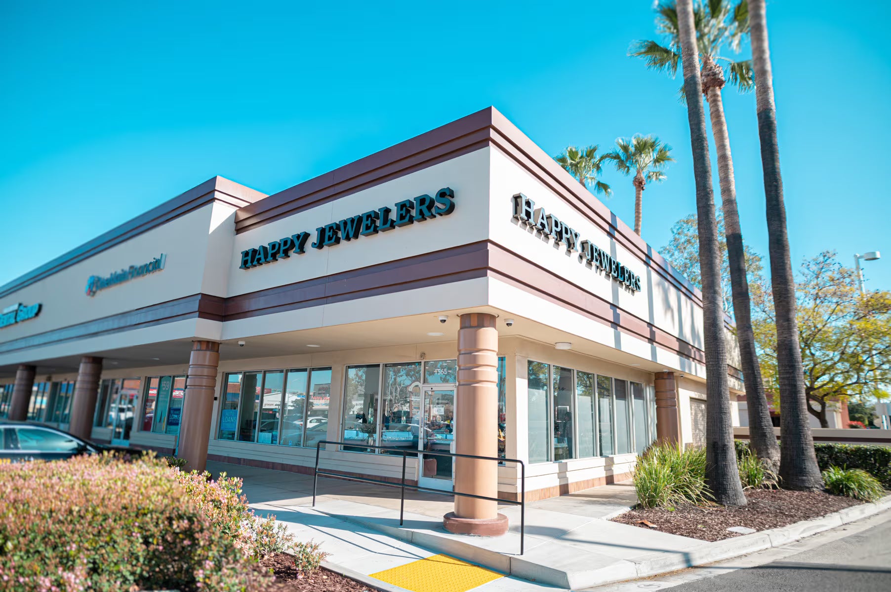 Happy Jewelers storefront on South Harbor Boulevard in Fullerton, California
