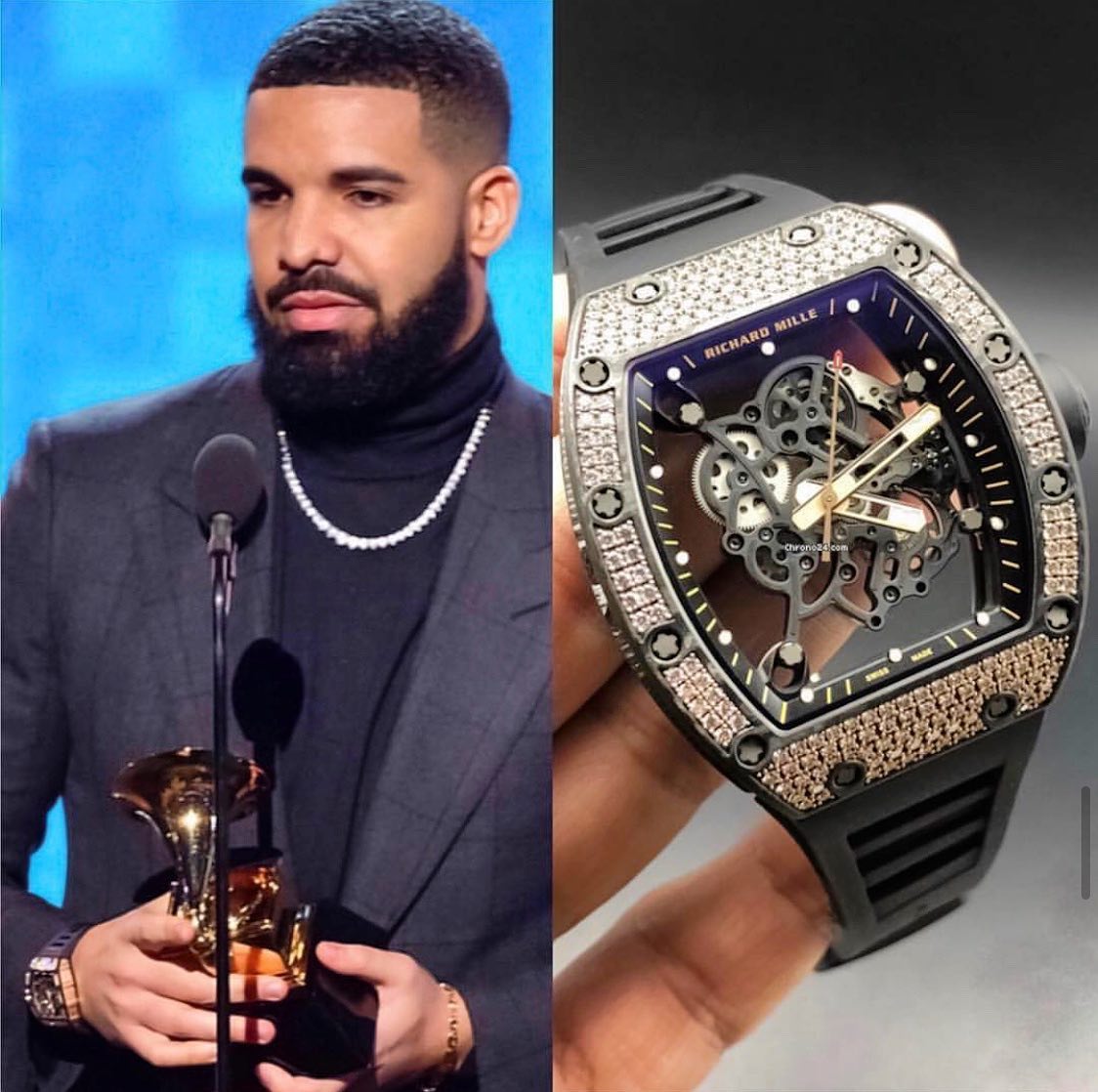 UpscaleHype - Drake Performs wears a Richard Mille Watch and Louis