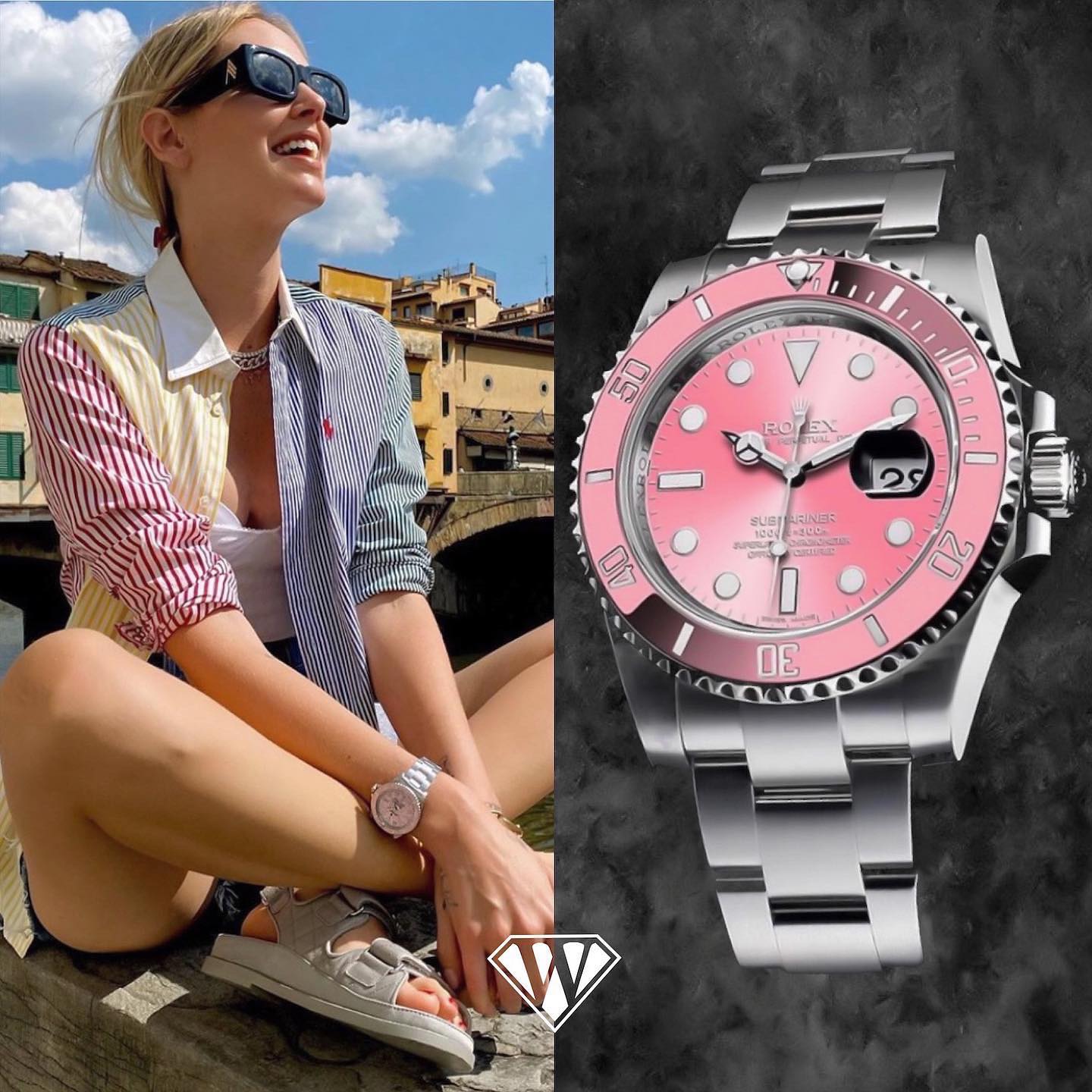 Chiara Ferragni Pink Rolex Watch 