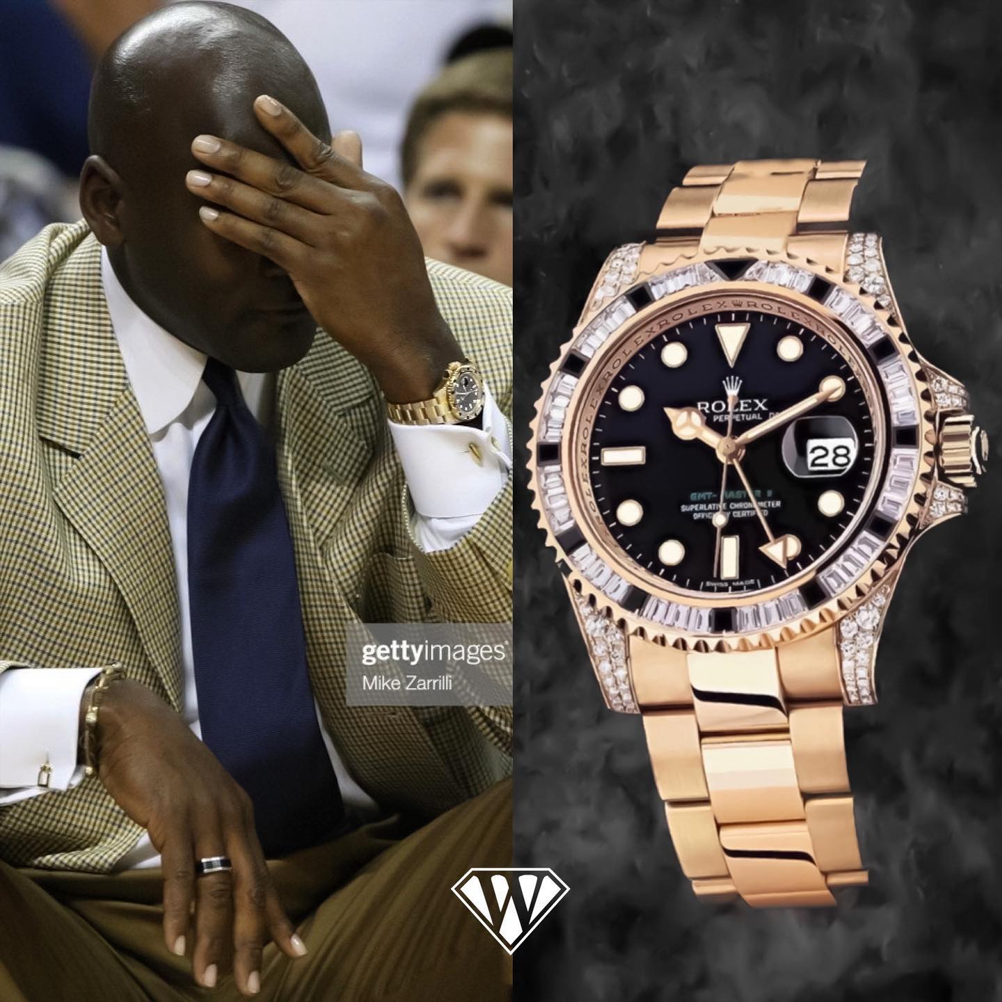 Michael Jordan Rolex Diamond GMTMasterII Watch