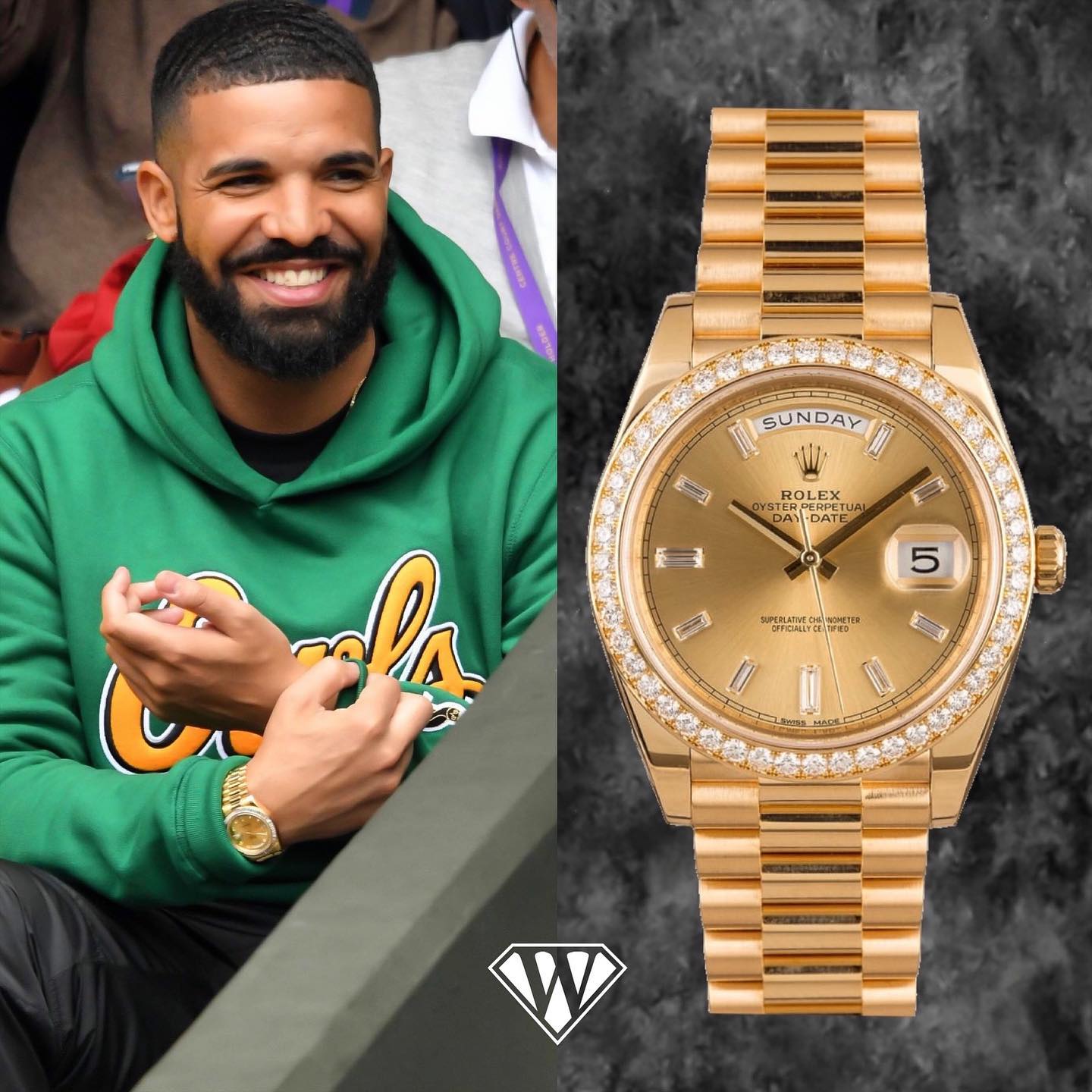 Drake with his new Rolex Day-Date II - Superwatchman.com