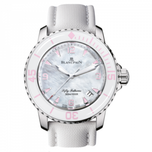 Fifty Fathoms Automatique Stainless Steel / Mother of Pearl / White Canvas