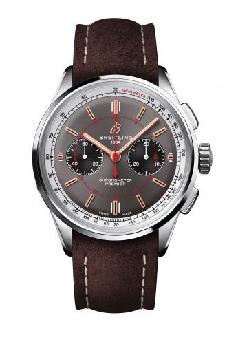 Premier B01 Chronograph 42 Stainless Steel / Wheels and Waves / Nubuck / Folding