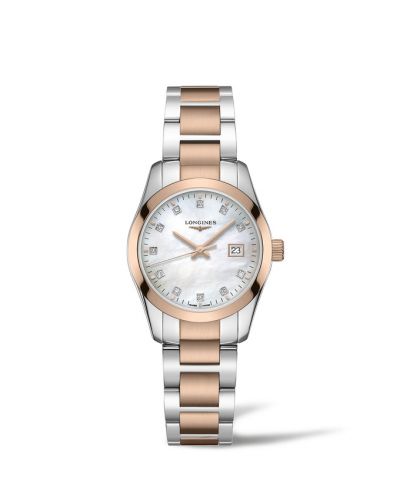 Conquest Classic Quartz 29.5 Stainless Steel / Red Gold PVD / MOP