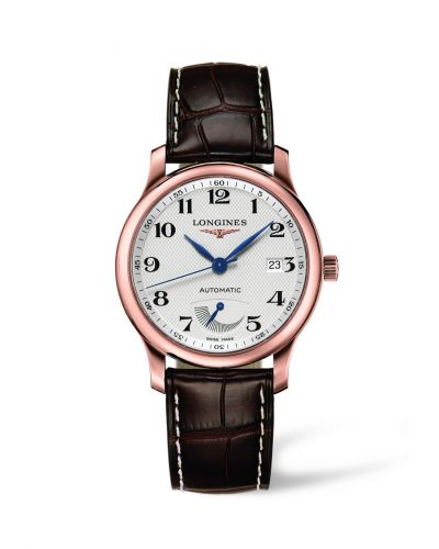 Master Collection 38.5mm Power Reserve Pink Gold / Silver-Arabic / Alligator