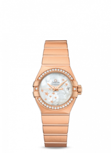 Constellation Co-Axial 27 Brushed Red Gold / Diamond / MOP Stars