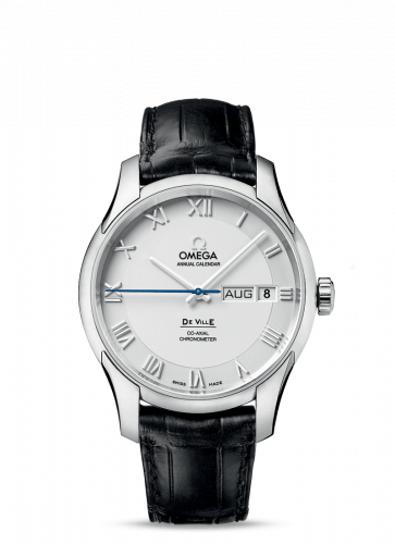 De Ville Co-Axial Annual Calendar Stainless Steel / Silver / Alligator