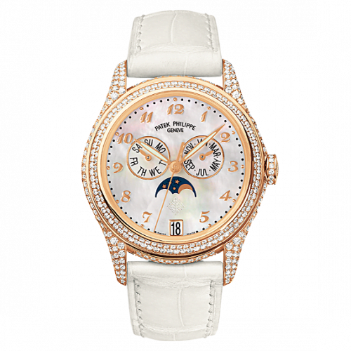 Annual Calendar 4937 Rose Gold Diamond White Mother of Pearl