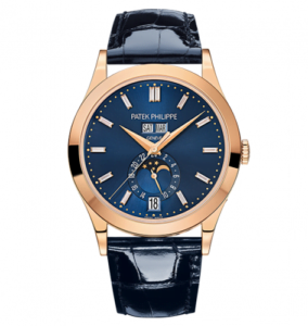 Annual Calendar 5396 Rose Gold / Blue / Baguette