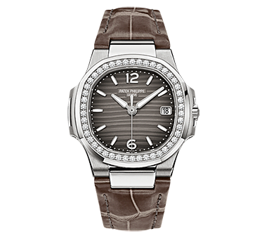 Nautilus 7010 White Gold / Smoke Gray / Strap