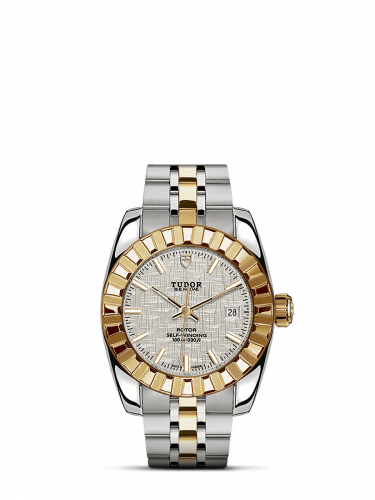 Classic 28 Stainless Steel / Yellow Gold / Fluted / Silver / Bracelet