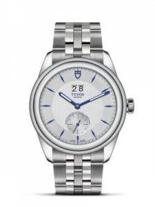 Glamour Double Date Stainless Steel / Silver-Blue / Bracelet