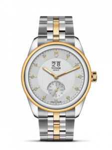 Glamour Double Date Stainless Steel / Yellow Gold / Silver-Diamond / Bracelet