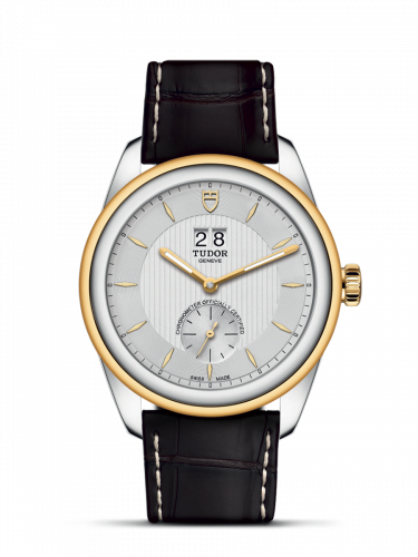 Glamour Double Date Stainless Steel / Yellow Gold / Silver/ Strap