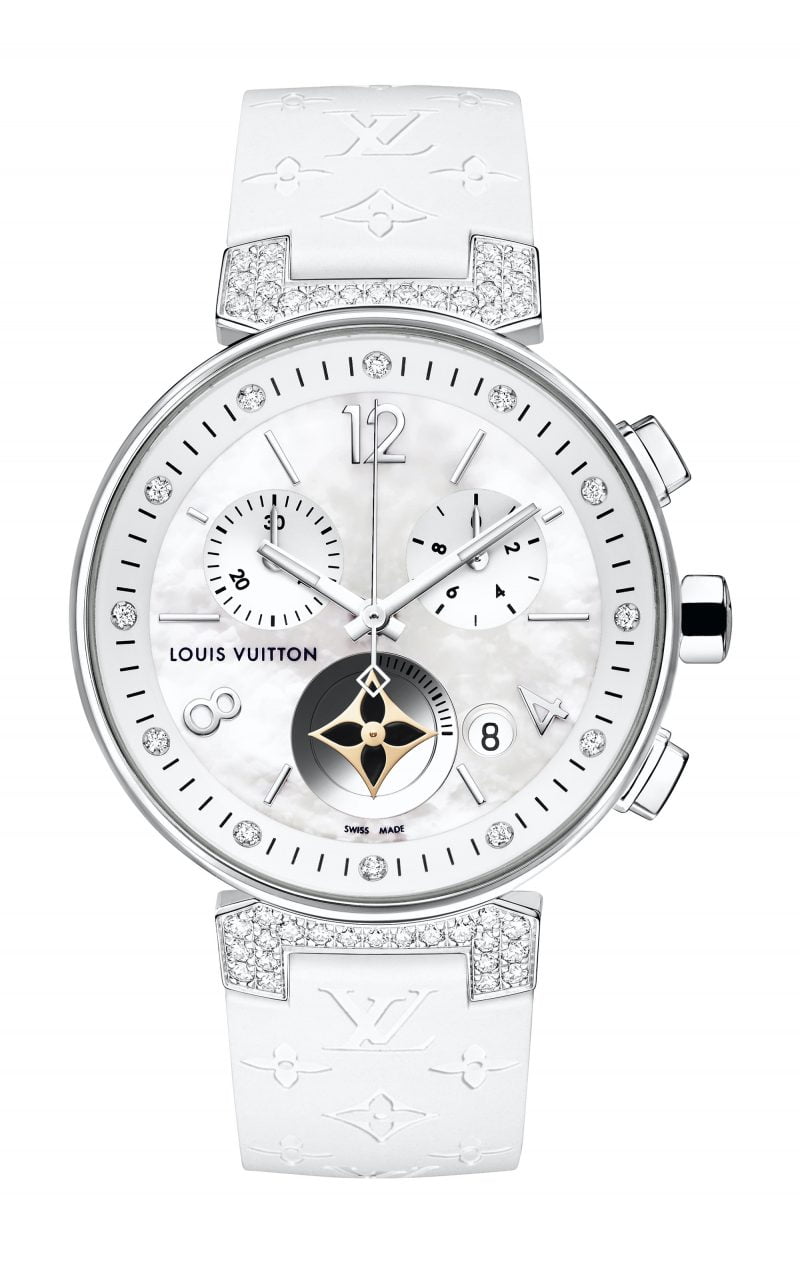 Tambour watch Louis Vuitton White in Steel - 36033455