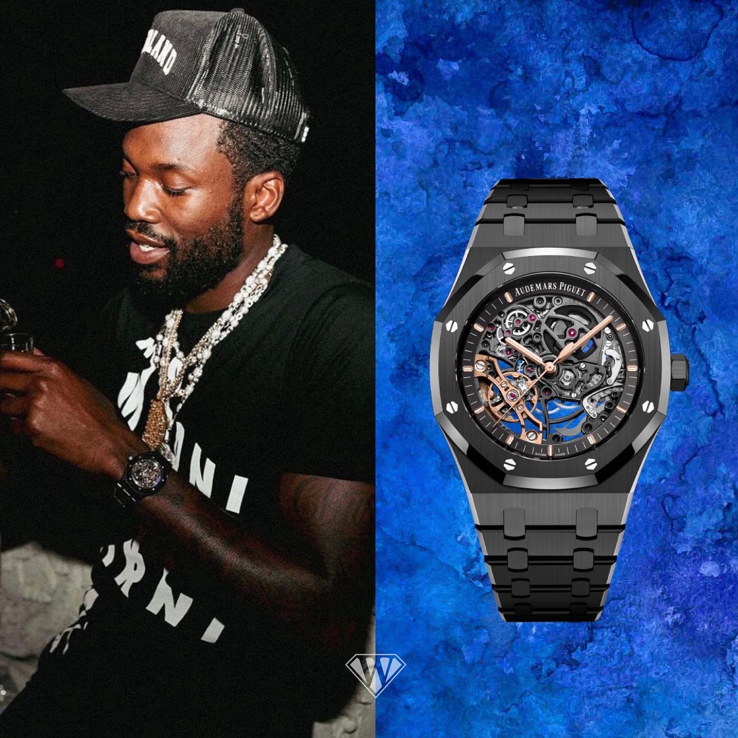 Meek Mill with his latest purchase, a Richard Mille Tourbillon po