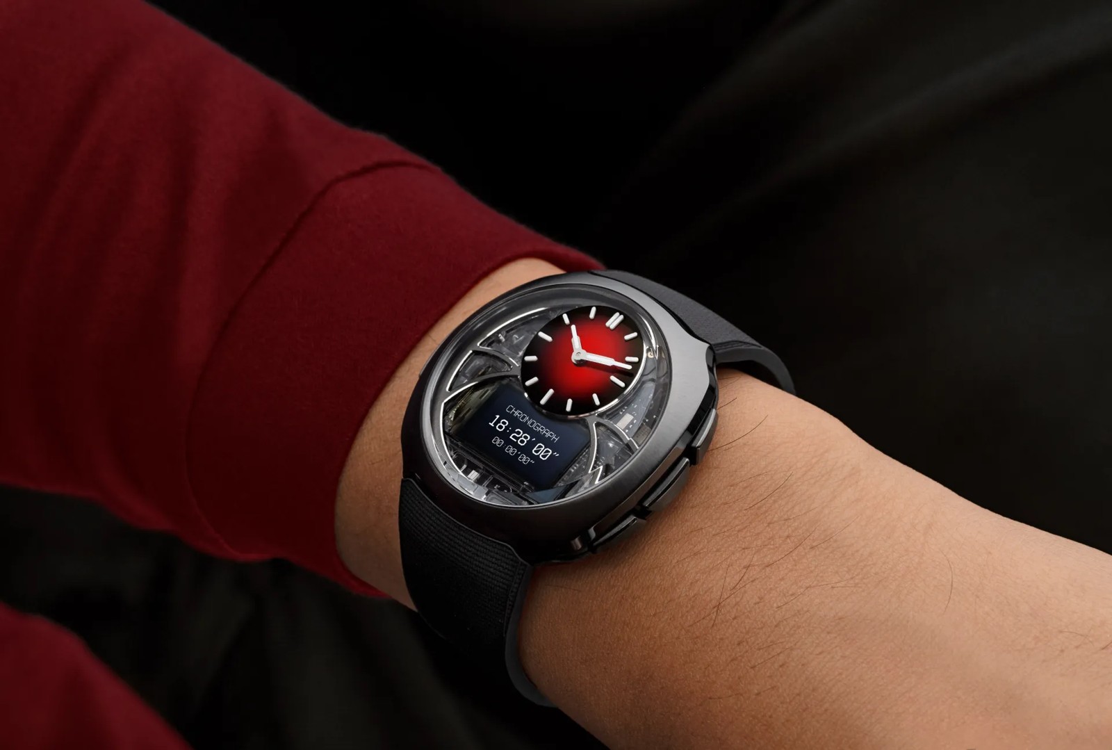 H. Moser & Cie. Off-Grid reference 6DI0-1205 worn on the wrist