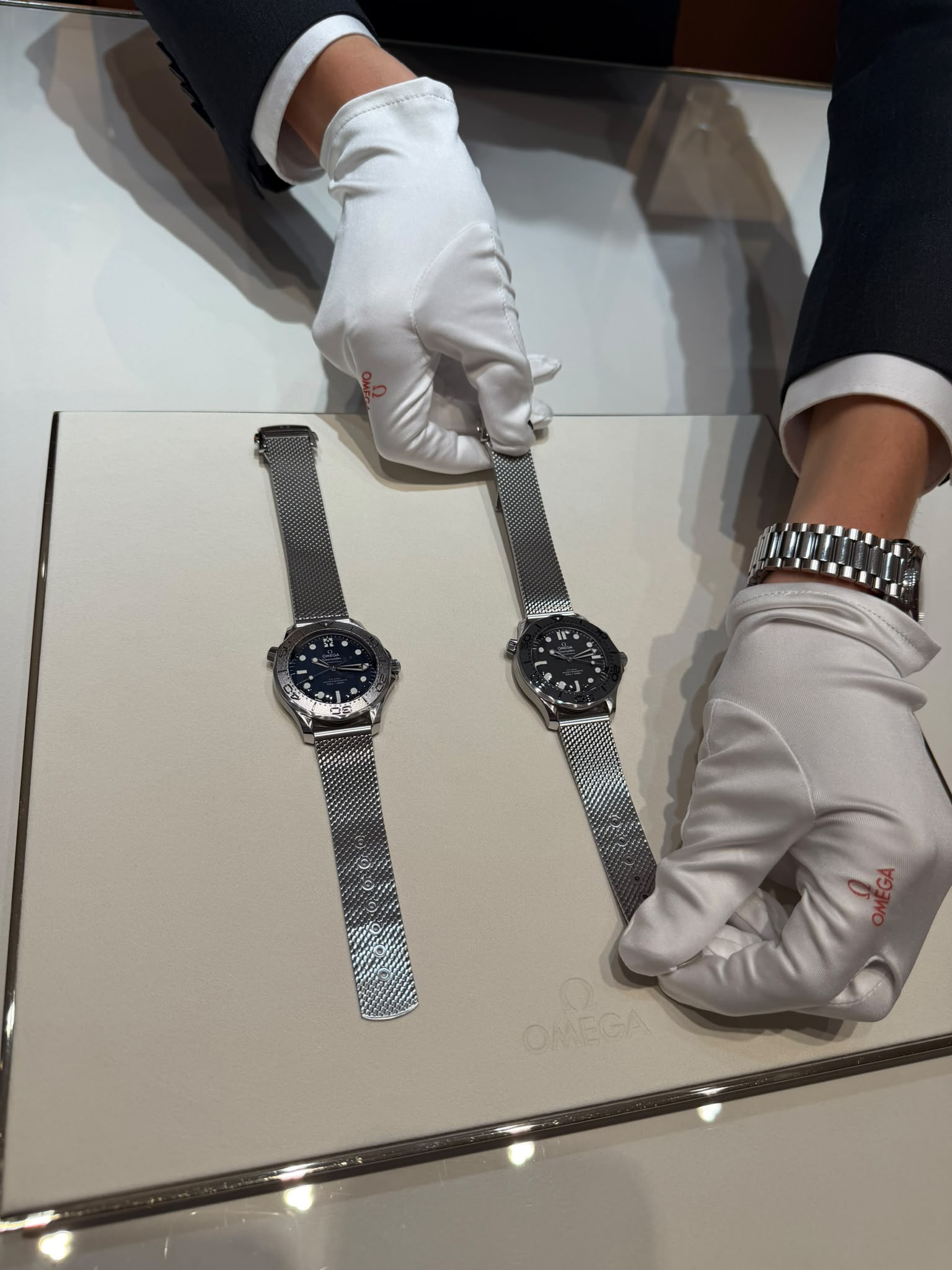 OMEGA James Bond and Spectre Seamaster watches side by side